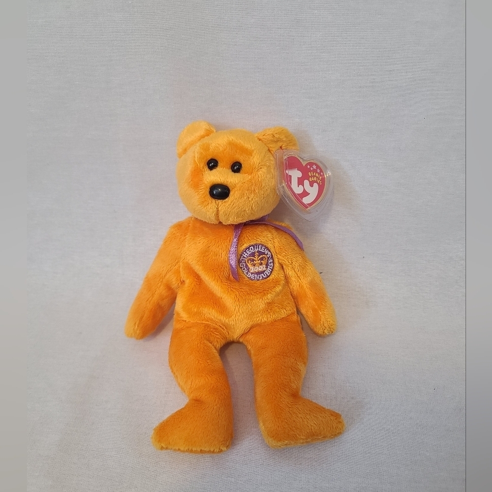 Ty Beanie Baby Bear - Celebrations - The Queen's Golden Jubilee - Retired